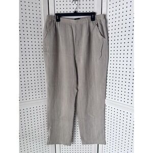 Drapers Studio Beige Pull On Pants Rayon‎ Nylon Women's XL Straight Leg Comfort